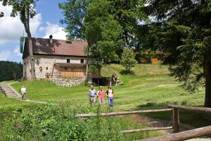 Wanderer am Nurtschweg im Oberpfälzer Wald